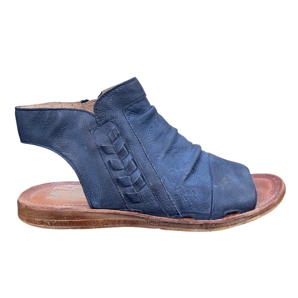 Miz Mooz Corra Blue Floral Embossed Sandal Size 40 US 9/9.5